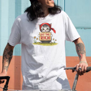 Eat the RIch Cat Anti Trump 2025 T-Shirt