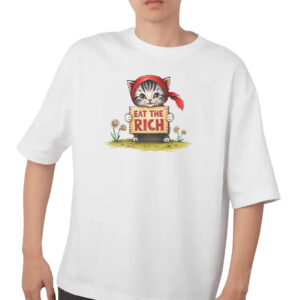 Eat the RIch Cat Anti Trump 2025 T-Shirt