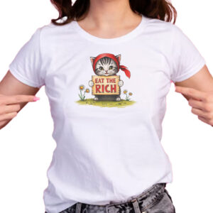 Eat the RIch Cat Anti Trump 2025 T-Shirt