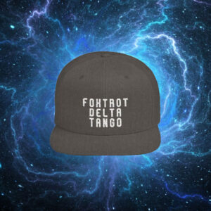 Embroidered Flat Bill Snapback Hat, Foxtrot Delta Tango Hat