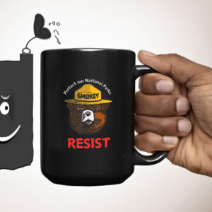 Retro Protect Our National Parks Smokey Resist Anti Trump Mug, Anti Elon Activist Mug