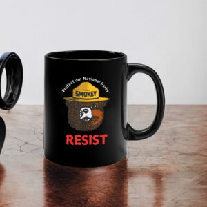 Retro Protect Our National Parks Smokey Resist Anti Trump Mug, Anti Elon Activist Mug
