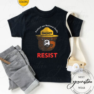 Retro Protect Our National Parks Smokey Resist Anti Trump T-Shirt, Anti Elon Activist Shirt