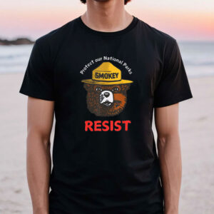 Retro Protect Our National Parks Smokey Resist Anti Trump T-Shirt, Anti Elon Activist Shirt